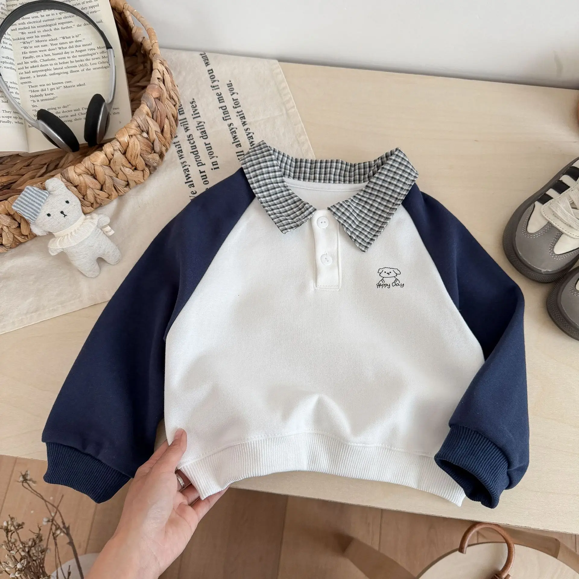Fashion Boys Sweatshirt Casual Spring Leisure Polo T-shirt Tops