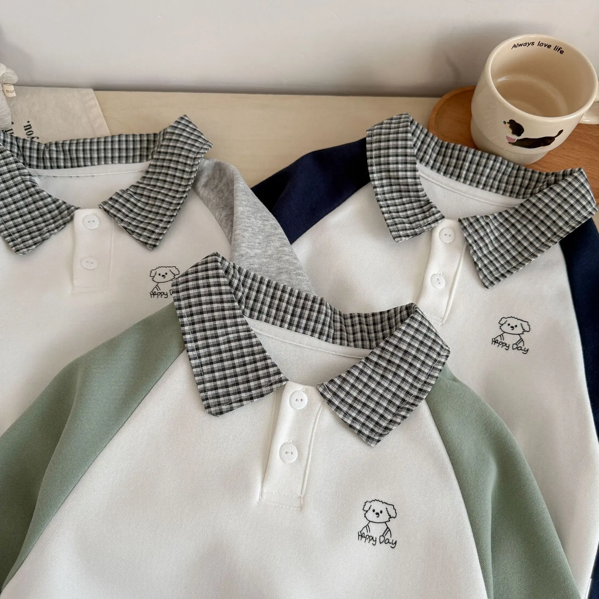 Fashion Boys Sweatshirt Casual Spring Leisure Polo T-shirt Tops
