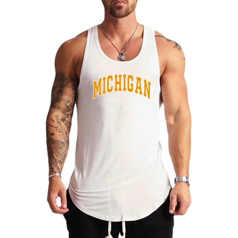 Mens Bodybuilding Clothing Fitness Sportwear Muscle Tank Tops Summer Cotton Running Casaul Vests Gym Workout Sleeveless Shirts