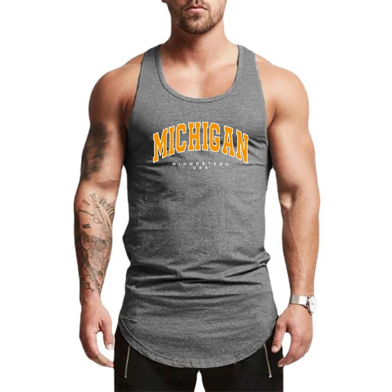 Mens Bodybuilding Clothing Fitness Sportwear Muscle Tank Tops Summer Cotton Running Casaul Vests Gym Workout Sleeveless Shirts