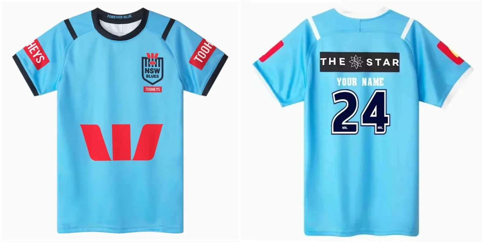 Summer New Australian Blue Shirt Training Shirt, Blue Shirt Men's Rugby Shirt, Quick-Drying Breathable Casual Sportswear T-Shirt
