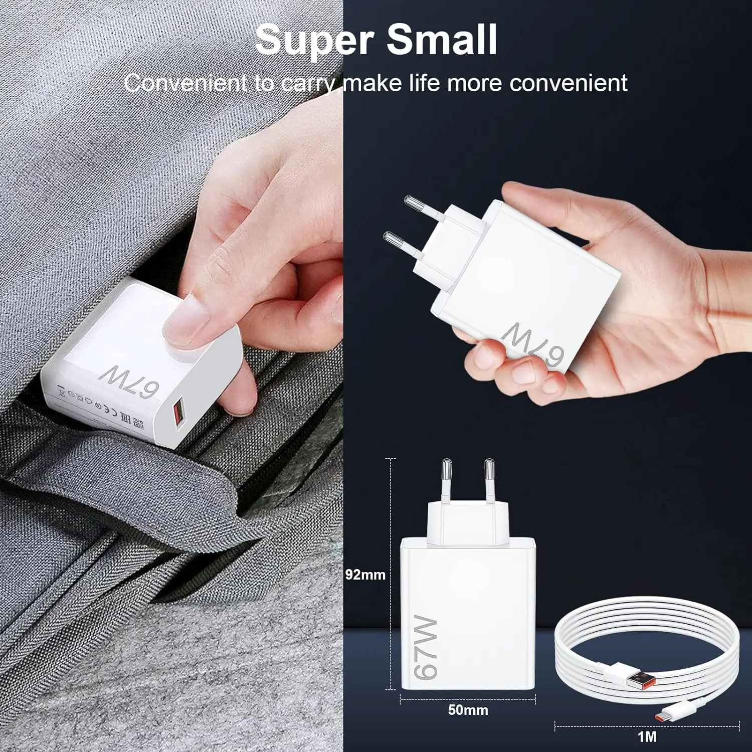 67W EU Turbo Fast Charger For Xiaomi 12 13 14 15 17 Pro Redmi Note 11 12 13 14 Pro POCO X5 X6 X7 Type C USB Quick Charging Cable