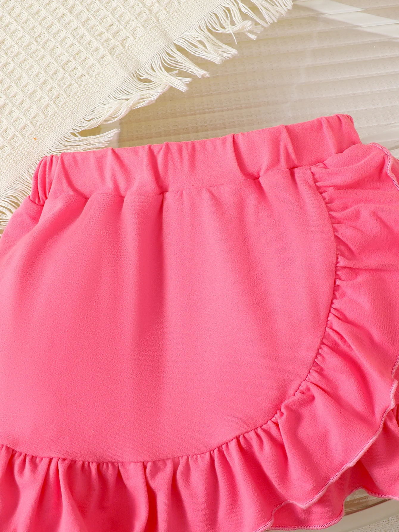 0-3 Year Baby Girl Set Rose Red Letter Printed Top Ruffled Irregular Design Half Skirt 2Pcs/ Set, Toddler Summer Fashion Set