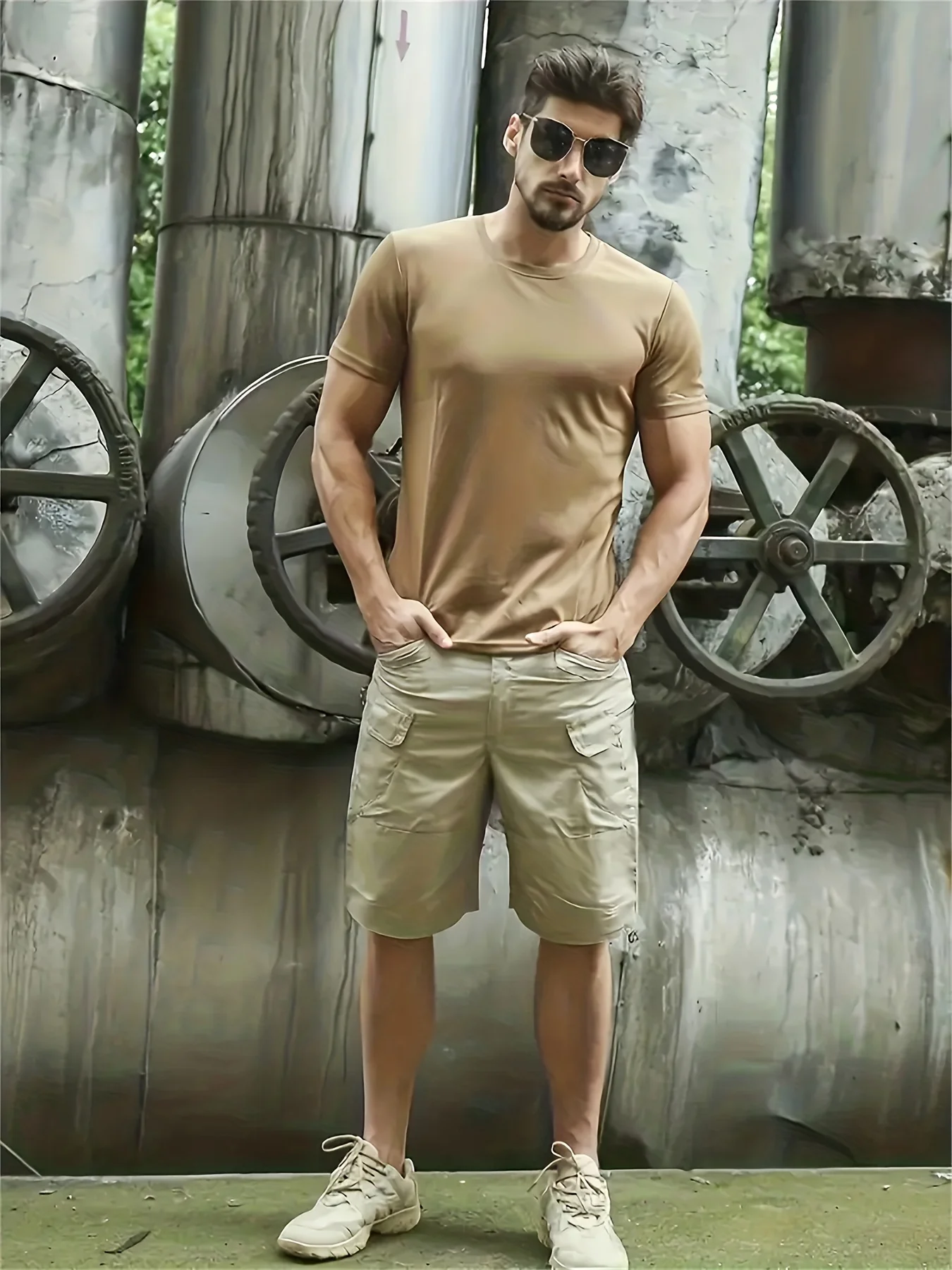 2026 US Plus Size Cargo Shorts Men's Fashion Summer Hip Hop Casual Big Size Pants Outwear Trend Port Wind Gym Pants Outwear Men