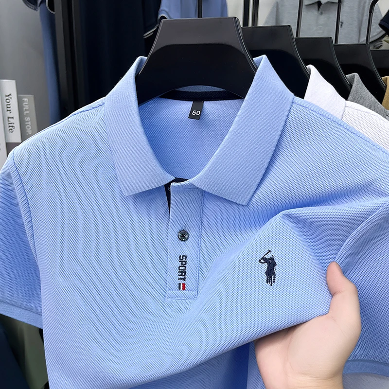 100% pure cotton short sleeve polo shirt summer breathable men's T-shirt designer brand Paul Pony embroidery fashion casual top