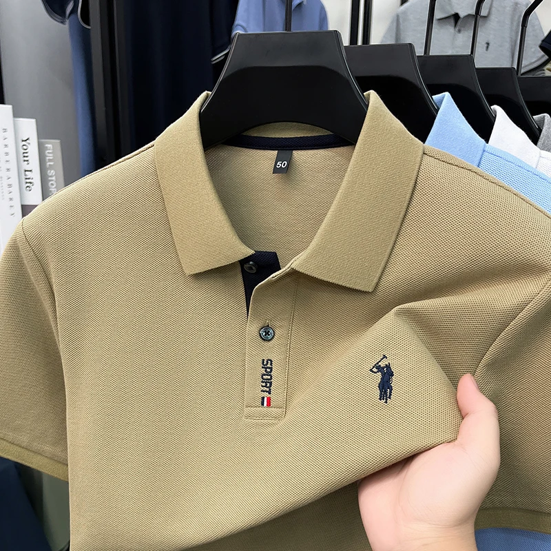 100% pure cotton short sleeve polo shirt summer breathable men's T-shirt designer brand Paul Pony embroidery fashion casual top