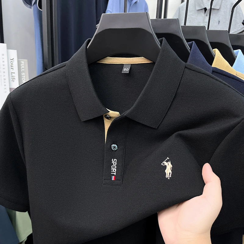 100% pure cotton short sleeve polo shirt summer breathable men's T-shirt designer brand Paul Pony embroidery fashion casual top