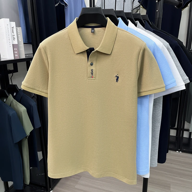 100% pure cotton short sleeve polo shirt summer breathable men's T-shirt designer brand Paul Pony embroidery fashion casual top