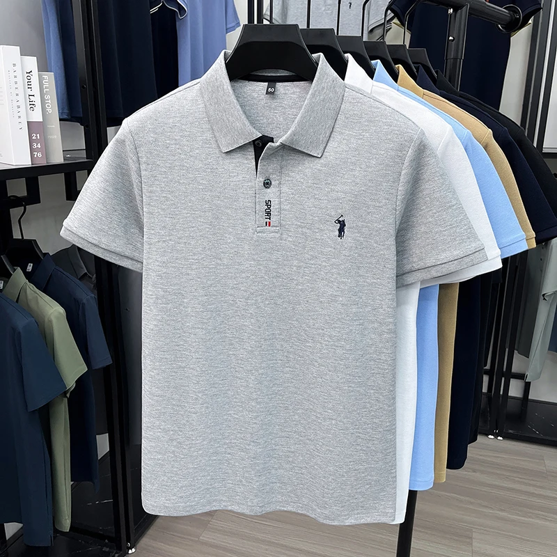 100% pure cotton short sleeve polo shirt summer breathable men's T-shirt designer brand Paul Pony embroidery fashion casual top