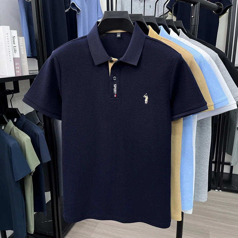 100% pure cotton short sleeve polo shirt summer breathable men's T-shirt designer brand Paul Pony embroidery fashion casual top