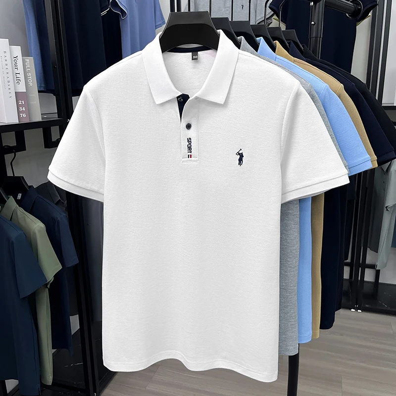 100% pure cotton short sleeve polo shirt summer breathable men's T-shirt designer brand Paul Pony embroidery fashion casual top