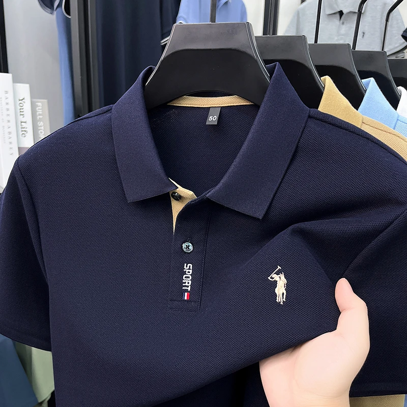 100% pure cotton short sleeve polo shirt summer breathable men's T-shirt designer brand Paul Pony embroidery fashion casual top