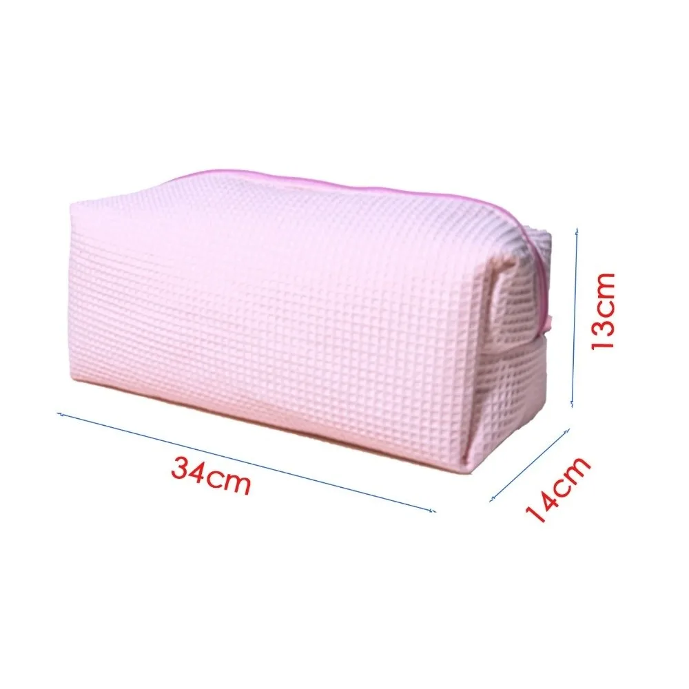 Simple Cotton Added Makeup Bag with Zipper Portable Storage Pouch Lightweight Large Capacity Hair Styling Tool Organizer Travel