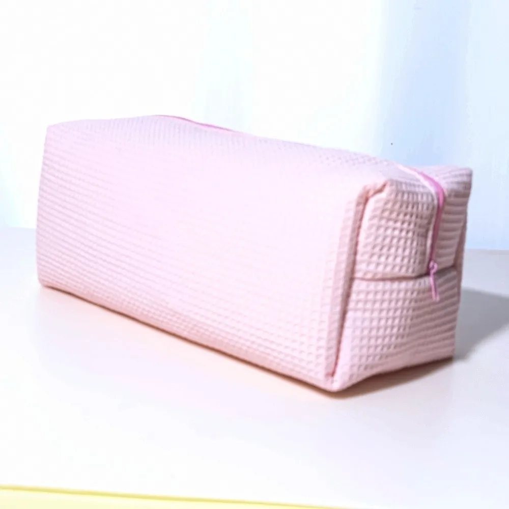 Simple Cotton Added Makeup Bag with Zipper Portable Storage Pouch Lightweight Large Capacity Hair Styling Tool Organizer Travel