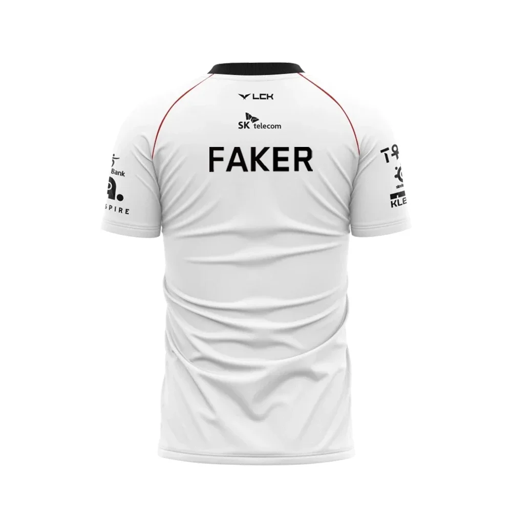 2026 T1 Championship Five-Star Commemorative Team Jersey E-sports World Finals Jersey T-shirt LOL Faker ZOFGK Gold Print Top