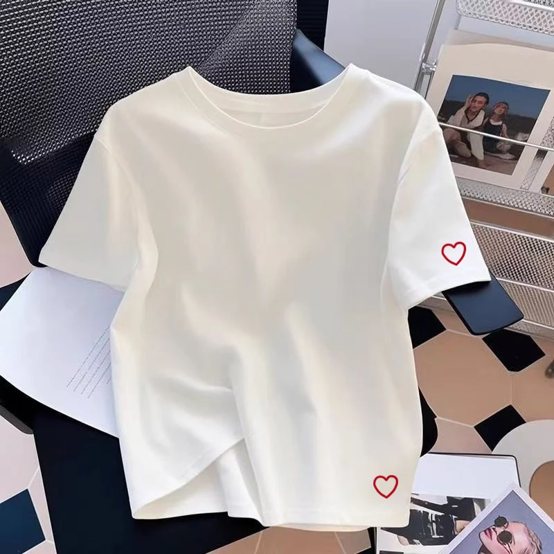 Summer New Womens T-shirts Cotton Printing Casual O-Neck Short Sleeve Outdoor Sports Jogging Woman Clothes 2026 Daily Tees Tops