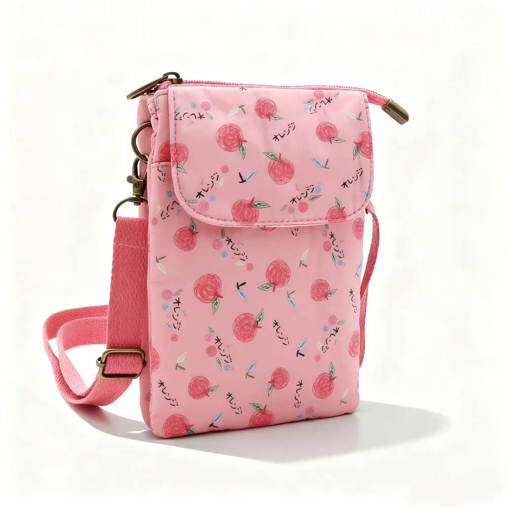Fresh countryside fabric crossbody phone bag - floral five-layer crossbody women's bag - fabric bag