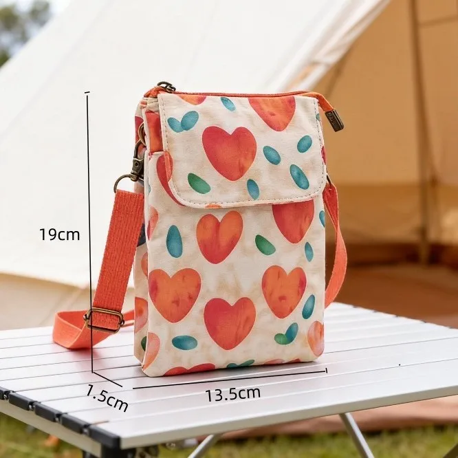 Fresh countryside fabric crossbody phone bag - floral five-layer crossbody women's bag - fabric bag