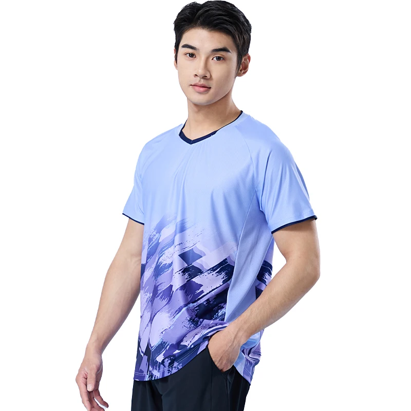 Badminton Short Sleeves Men Comfortable Breathable Quick Drying Lightweight Jersey Outdoor Running Training Game Team Shirts