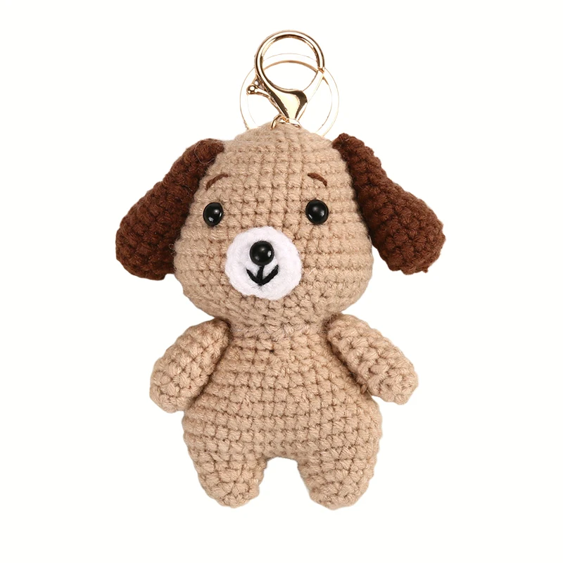 Cute Crochet Animal Charming Bag Pendant Handwoven Animal Keychain Knitted Key Ring Car Key Holder Cute Gift Bagpack Decor