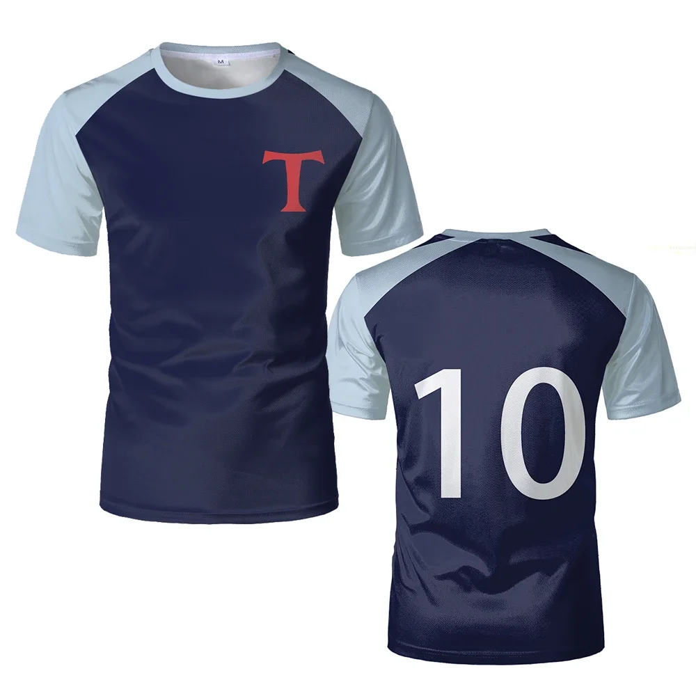 Tsubasa LENDERS 3D Print Sport Quick-dry Breathable Tshirt Men Outdoor Football Jersey Fan Cosplay Parent-child Short Sleeve Top
