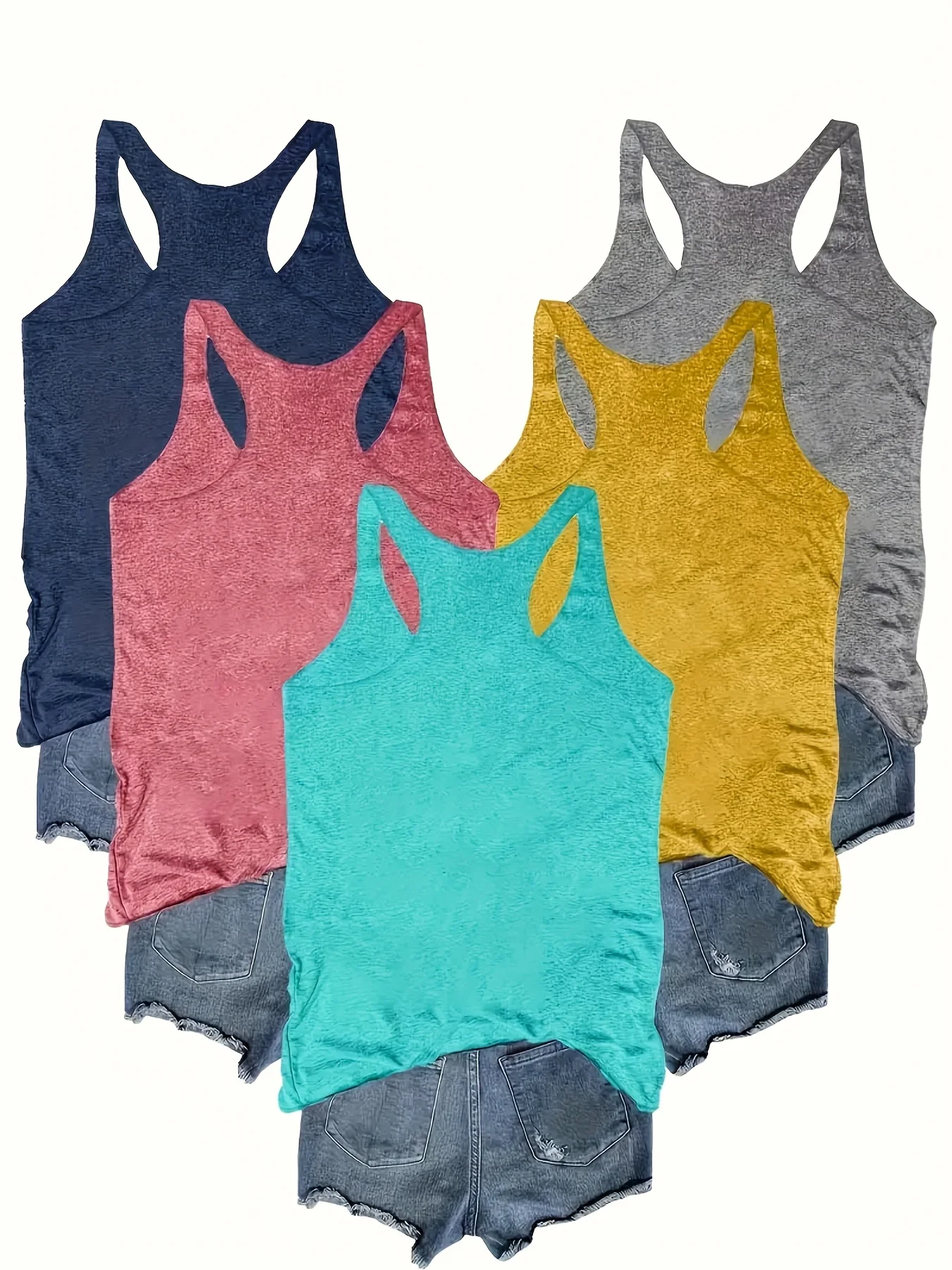 Spring and Summer Comfortable Round-Neck Casual Tops, Sleeveless Tops | Elastic Fabric, Summer Vest