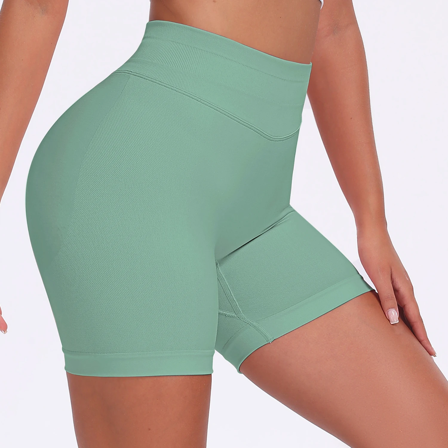 Summer Women Sexy Seamless Fitness Sports Biker Shorts Low Waist Gym Short Workout Scrunch Butt Yoga Leggings