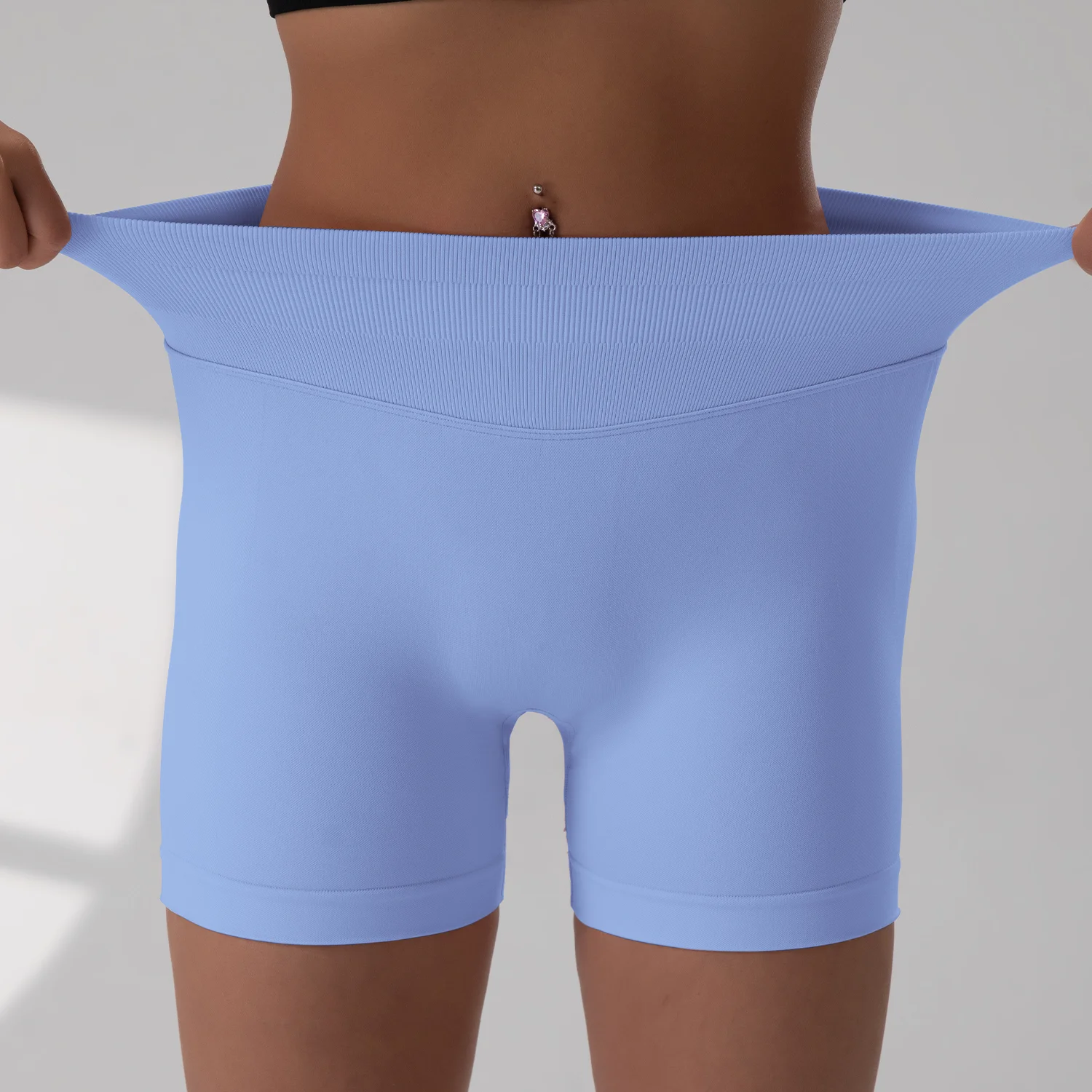 Summer Women Sexy Seamless Fitness Sports Biker Shorts Low Waist Gym Short Workout Scrunch Butt Yoga Leggings