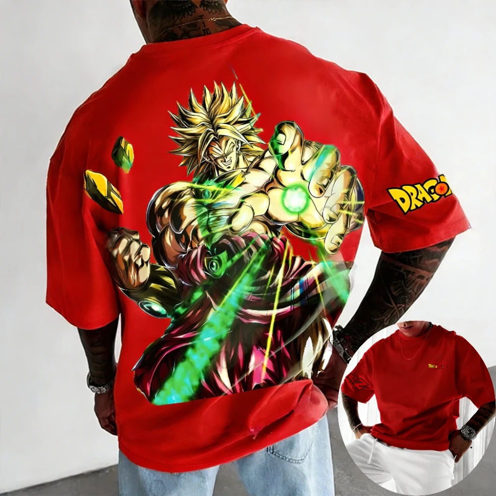 Dragon Ball Z Men's and Women's T-Shirts Broly Anime Tee 2026 Summer New Men's and Women's Short Sleeves Breathable T-shirts