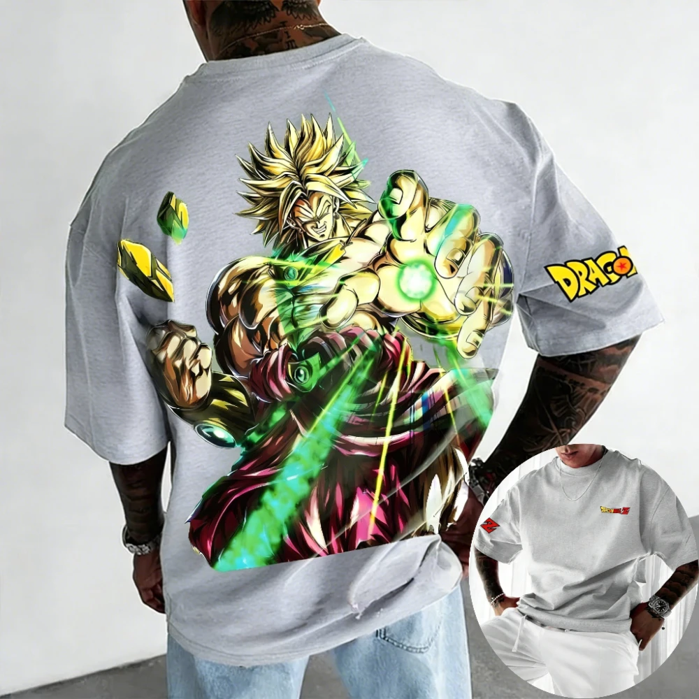 Dragon Ball Z Men's and Women's T-Shirts Broly Anime Tee 2026 Summer New Men's and Women's Short Sleeves Breathable T-shirts
