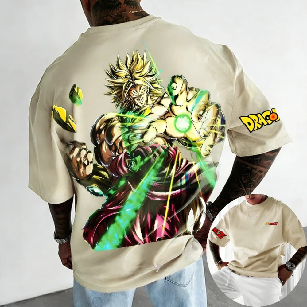 Dragon Ball Z Men's and Women's T-Shirts Broly Anime Tee 2026 Summer New Men's and Women's Short Sleeves Breathable T-shirts