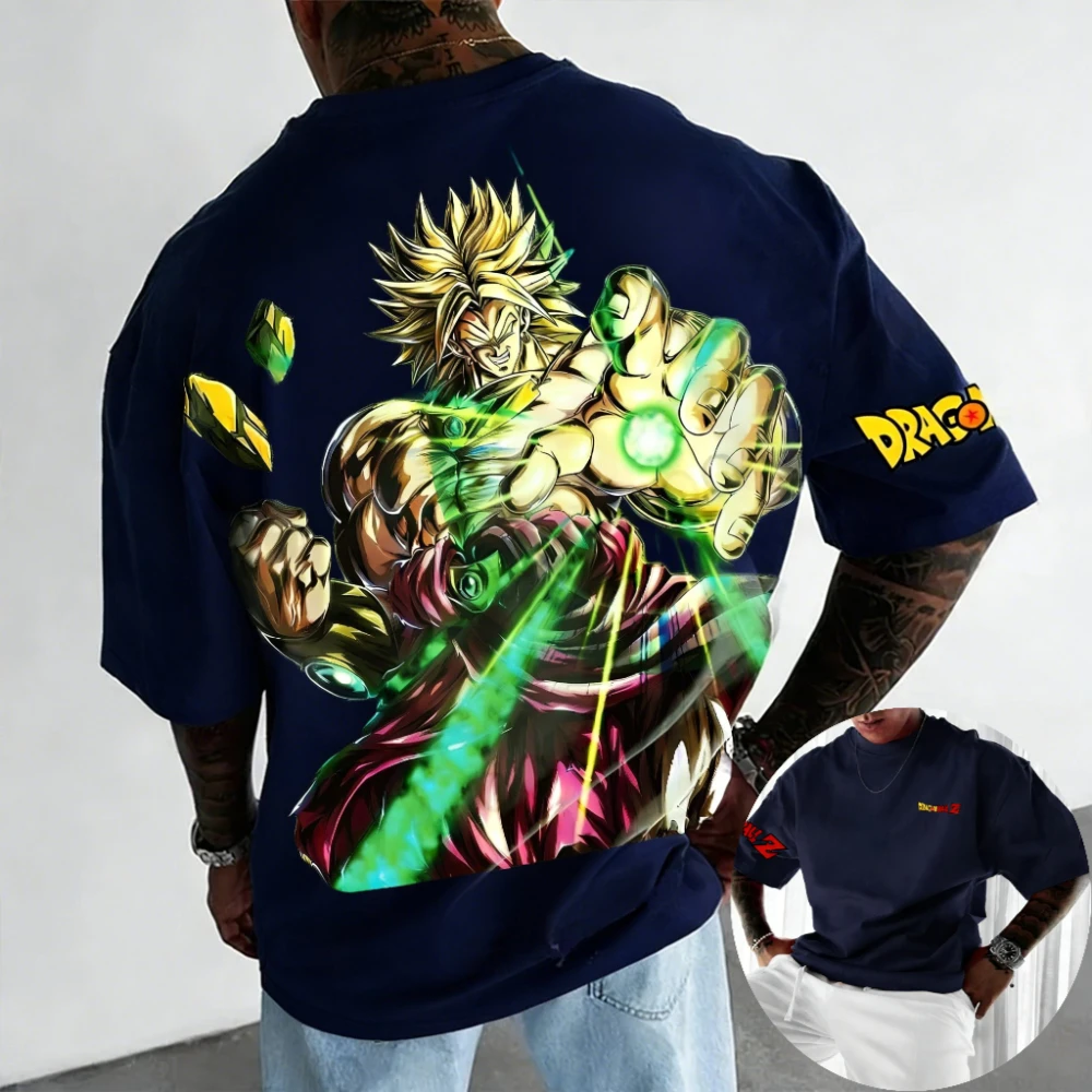 Dragon Ball Z Men's and Women's T-Shirts Broly Anime Tee 2026 Summer New Men's and Women's Short Sleeves Breathable T-shirts