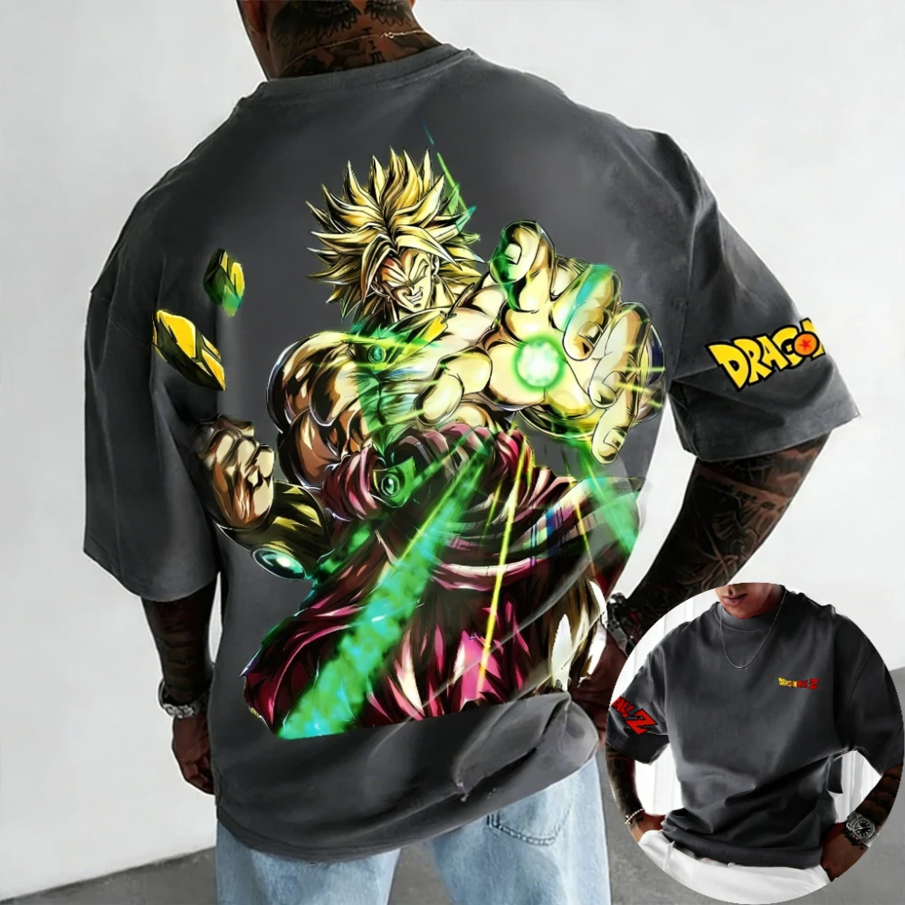 Dragon Ball Z Men's and Women's T-Shirts Broly Anime Tee 2026 Summer New Men's and Women's Short Sleeves Breathable T-shirts