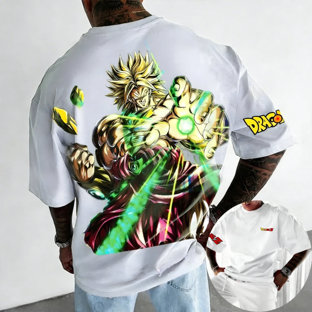 Dragon Ball Z Men's and Women's T-Shirts Broly Anime Tee 2026 Summer New Men's and Women's Short Sleeves Breathable T-shirts