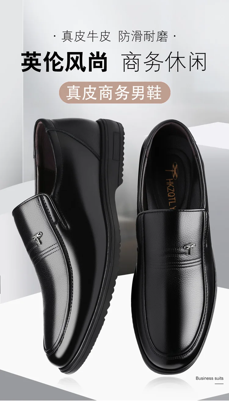 2026 New Genuine Leather Shoes Men Loafers Business Casual Shoes Classic Soft Leather Hombre Breathable Flat Shoes