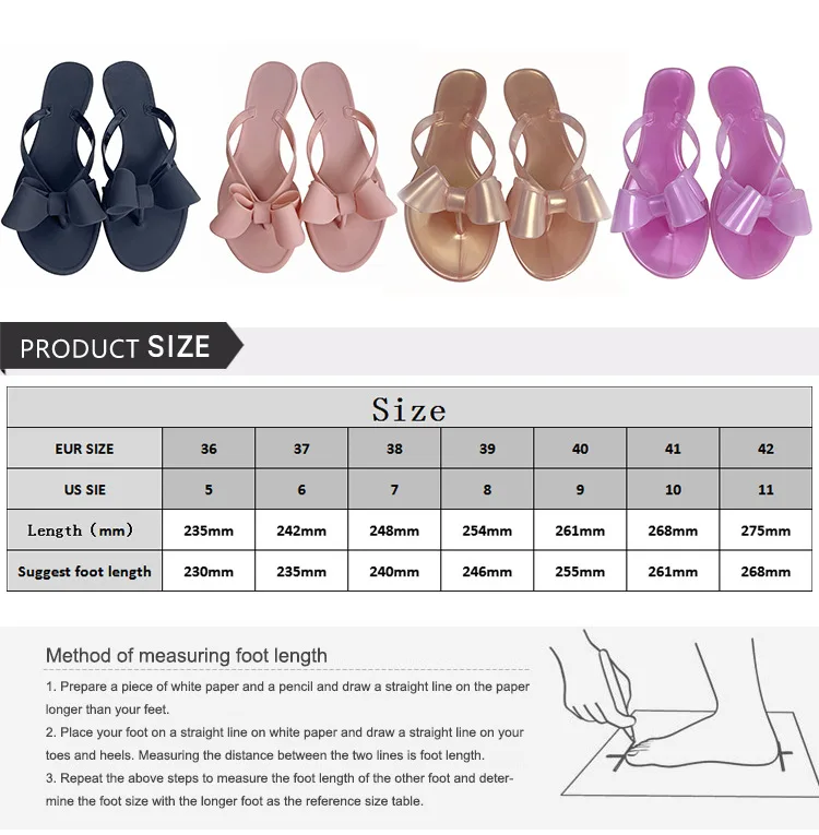 New Wowen Jelly Bowt Sandals Flat Slippers Fashion Plastic Summer Shoes Girl Flip-flops Non-slip Light Home Going Out Slippers