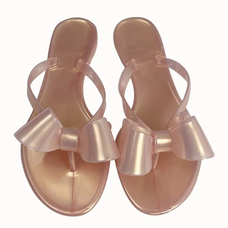 New Wowen Jelly Bowt Sandals Flat Slippers Fashion Plastic Summer Shoes Girl Flip-flops Non-slip Light Home Going Out Slippers
