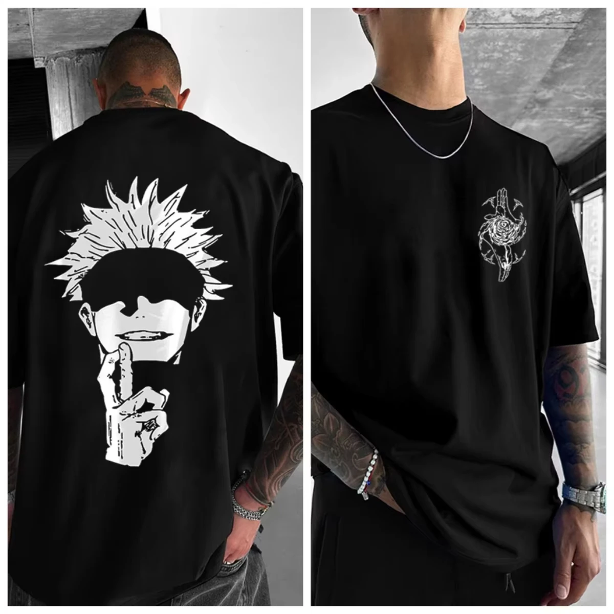 Jujutsu Kaisen Satoru Gojo Unisex Pure Cotton T-shirt 2026 Summer New Anime Print Round Neck Casual Short Sleeved Top