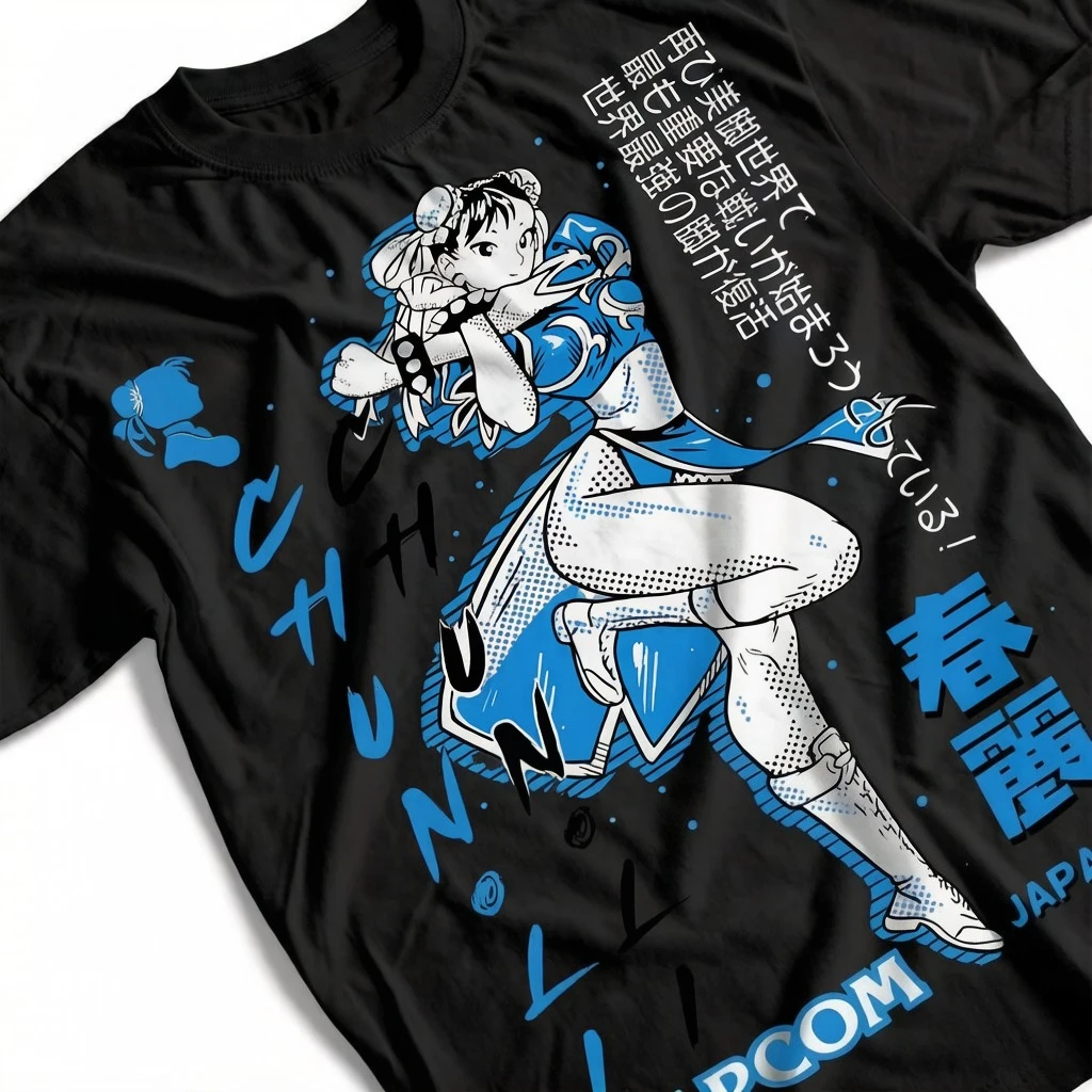 Chunli T-shirt Street Fighter King SNK Anime Gift Shirt for Men Women Summer Cotton Comfortable Loose Fashion Top Short Sleeve