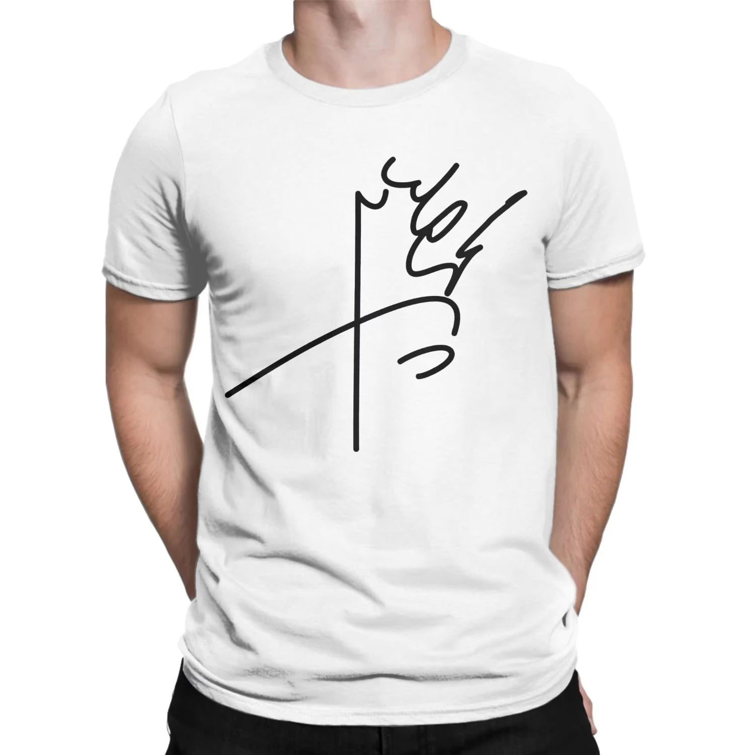 Men Summer T Shirt Mohammad Reza Pahlavi Signature T Shirts Tee Casual Short Sleeve Crew Neck Top Comfortable Breathable Top