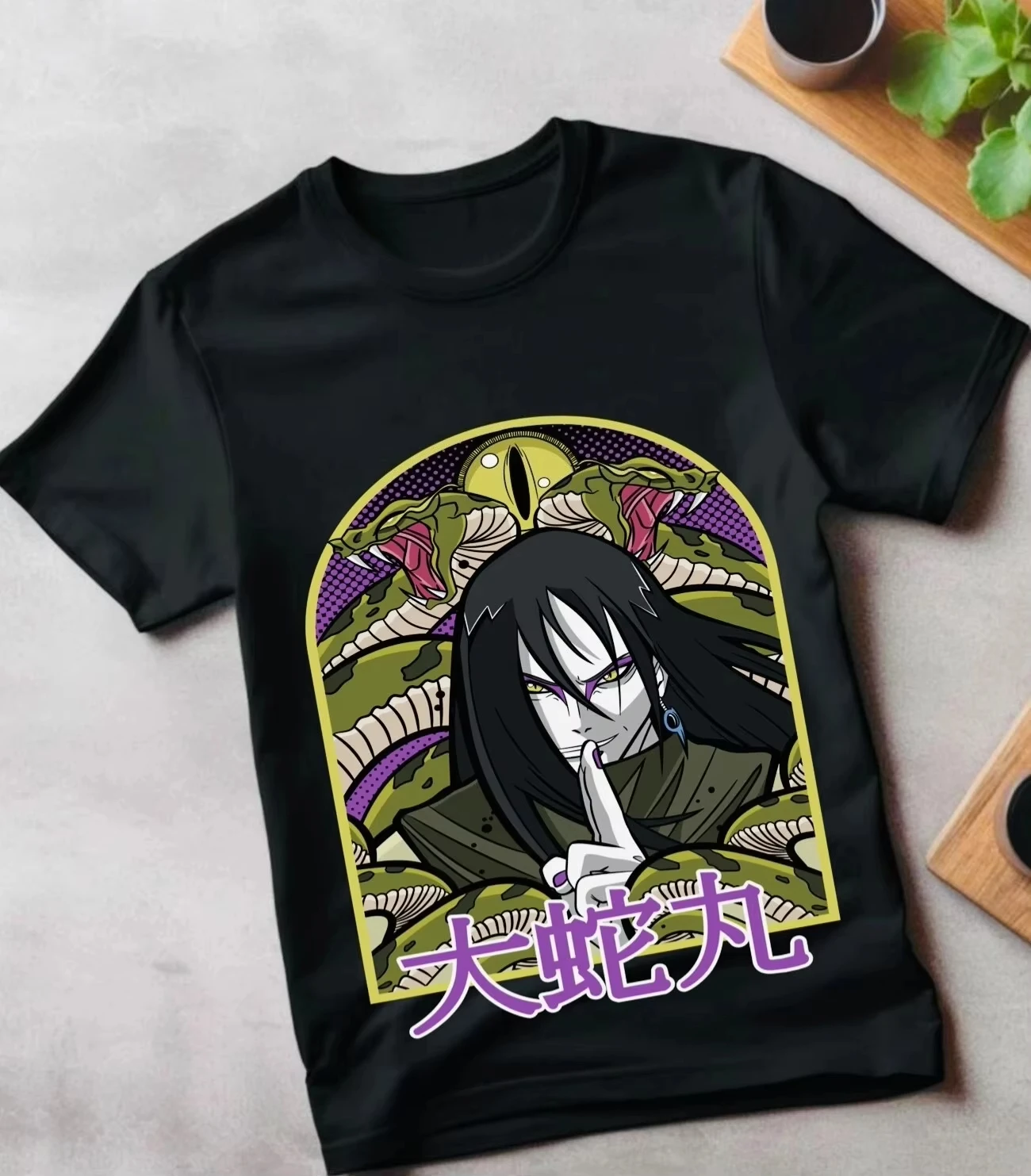 Naruto Kakashi Hashirama Orochimaru Anime Printed T-shirt Men's Summer Loose, Casual, Breathable Family Outfit Short Sleeve