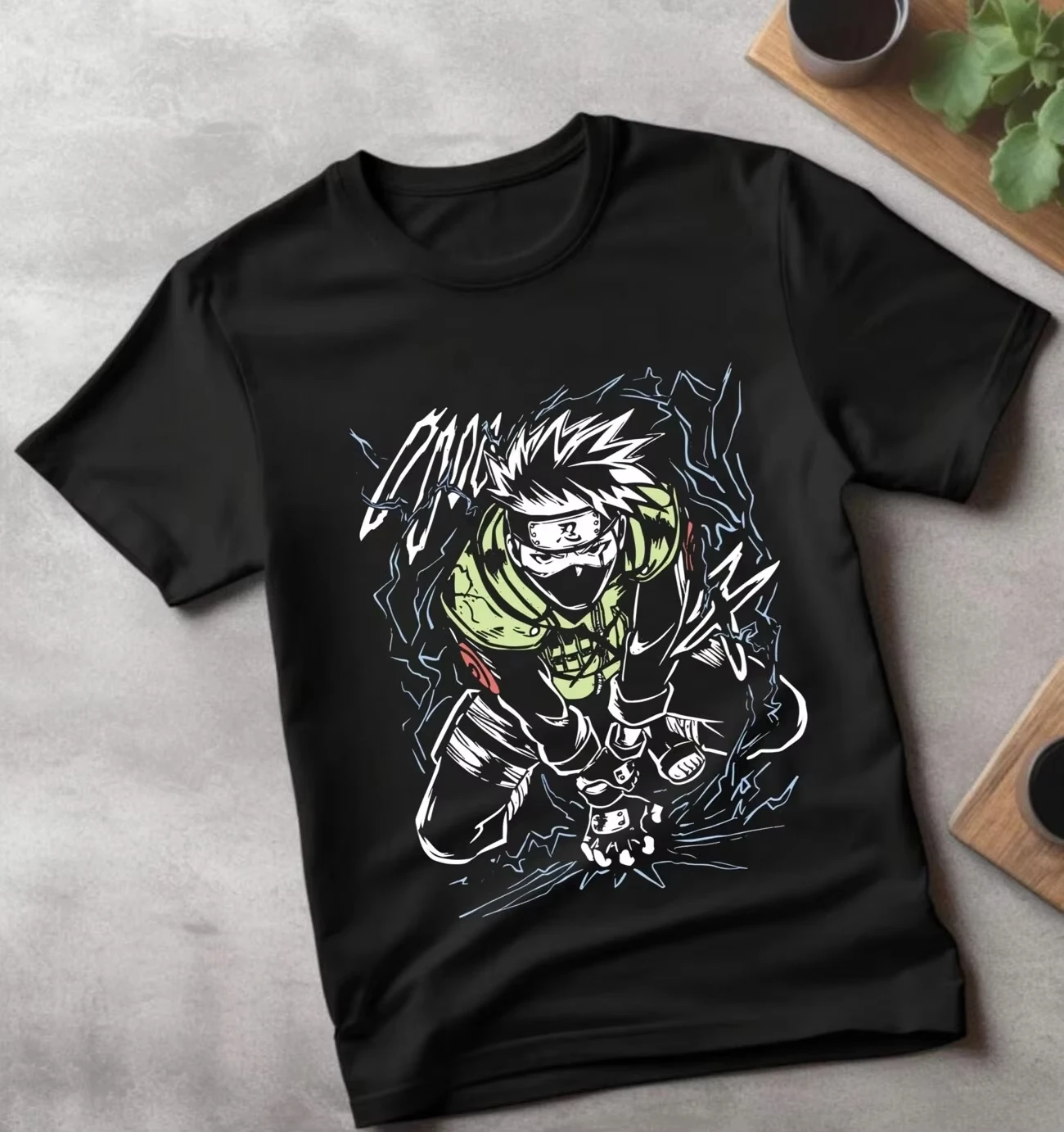 Naruto Kakashi Hashirama Orochimaru Anime Printed T-shirt Men's Summer Loose, Casual, Breathable Family Outfit Short Sleeve
