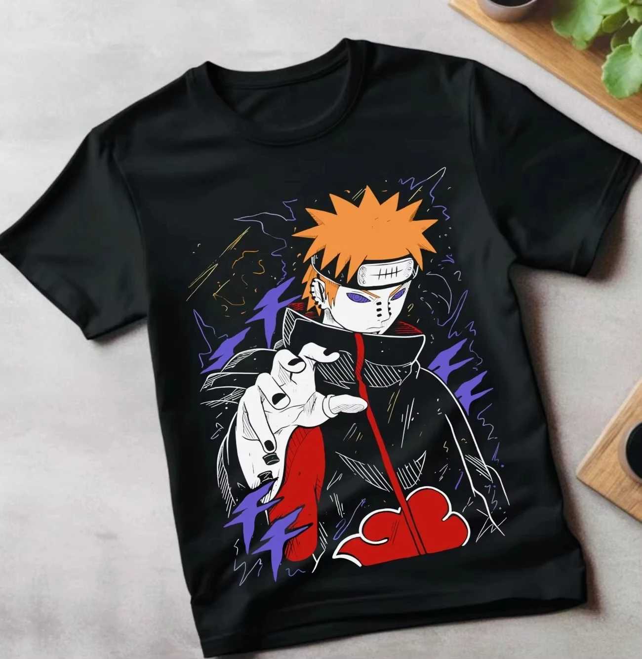 Naruto Kakashi Hashirama Orochimaru Anime Printed T-shirt Men's Summer Loose, Casual, Breathable Family Outfit Short Sleeve