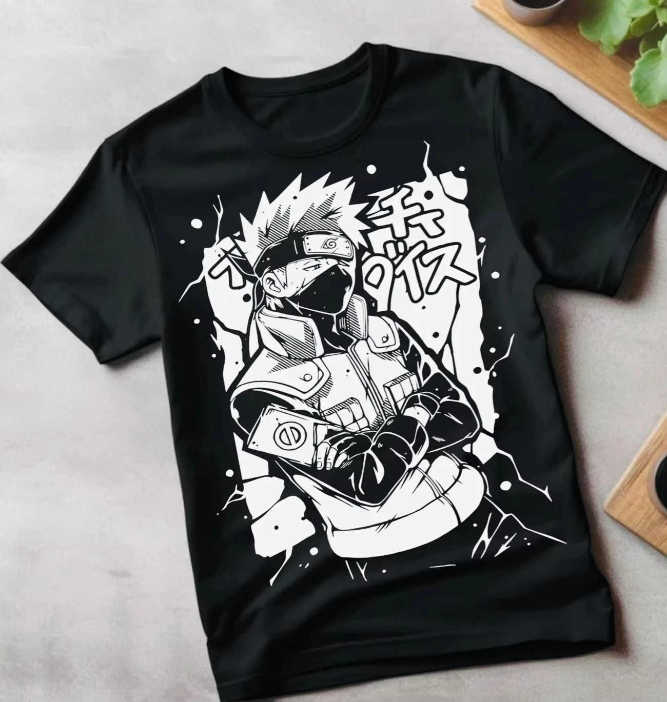 Naruto Kakashi Hashirama Orochimaru Anime Printed T-shirt Men's Summer Loose, Casual, Breathable Family Outfit Short Sleeve