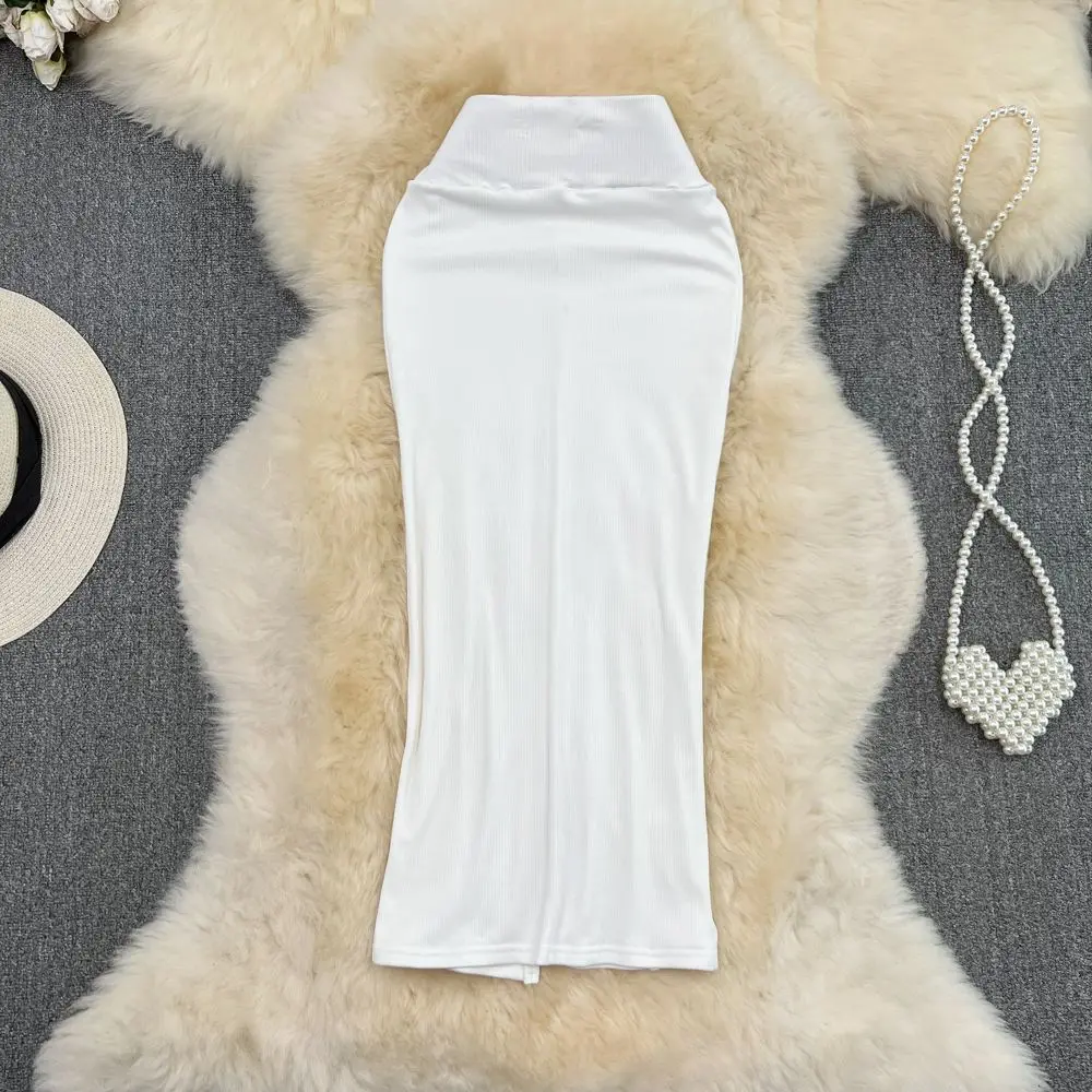 2026 Summer Fashion New Women's Elegant Design Sensual Hip Hugging Half Length Skirt Sexy High Waist Mid Length Fishtail Skirt