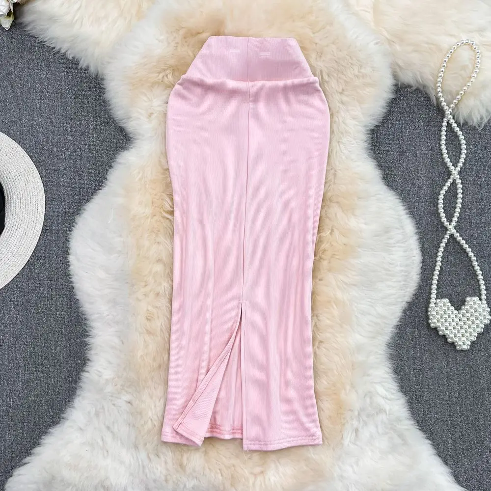 2026 Summer Fashion New Women's Elegant Design Sensual Hip Hugging Half Length Skirt Sexy High Waist Mid Length Fishtail Skirt