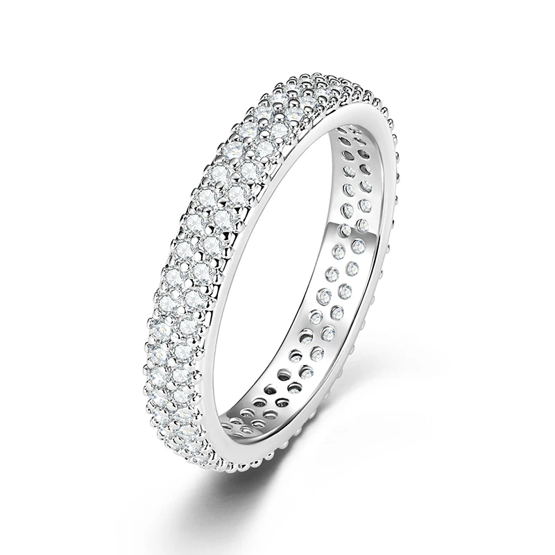 Ehhai Lab Created Diamond Moissanite Full Eternity Band Engagement Ring for Women Men 14K Gold Filled Wedding Fine Jewelry Gifts