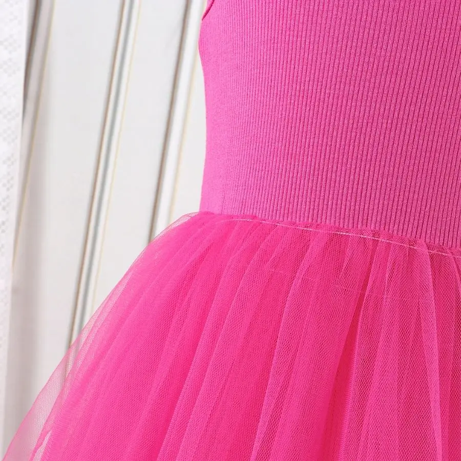 Girl's Chiffon Ball Gown Dress with Rose-Pink Halter, Fashionable and Cool, Sweet Birthday Party, Summer