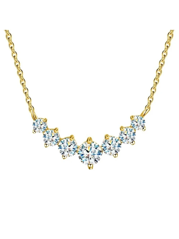 Luxury Elegant 1.7ct Moissanite Necklace for Woman Diamond Pendant Plated Platinum Engagement Wedding Jewely New