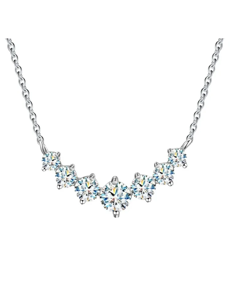 Luxury Elegant 1.7ct Moissanite Necklace for Woman Diamond Pendant Plated Platinum Engagement Wedding Jewely New
